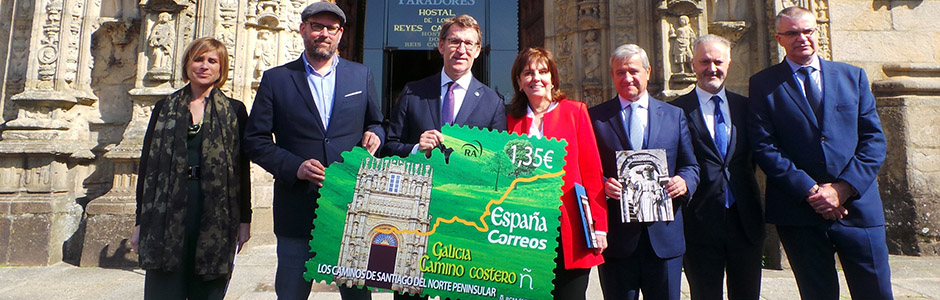 CORREOS presents two stamps dedicated to the Northern St James Way-Coast and to the city of Santiago de Compostela  