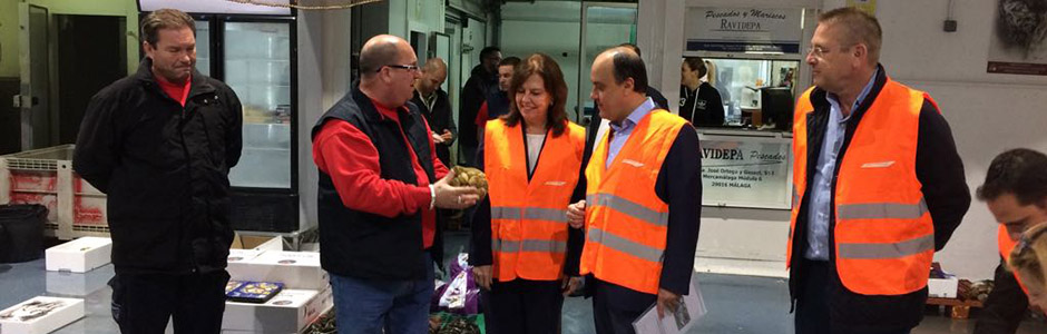 Reunión de la presidenta de SEPI, el alcalde de Málaga y el presidente de MERCASA