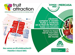 Cartel de la feria Fruit Attraction 19 anunciando la presencia de MERCASA.