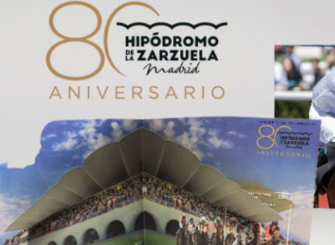 Sello conmemorativo del 80 aniversario del Hipódromo de La Zarzuela