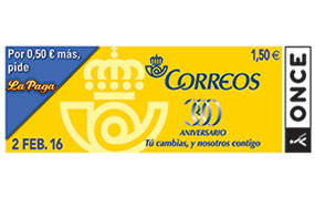 CORREOS’ 300th anniversary will appear on 5.5 Million ONCE tickets